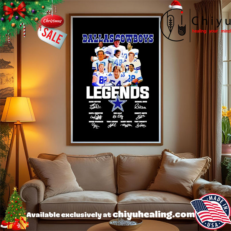 Dallas Cowboys football team collage featuring legends signatures shirt, Hoodie, Sweatshirt, Poster Canvas, Mug, Ornaments