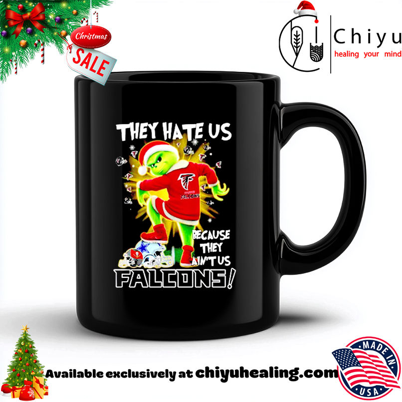Grinch they hate us because they ain't us Atlanta Falcons shirt, Hoodie, Sweatshirt, Poster Canvas, Mug, Ornaments