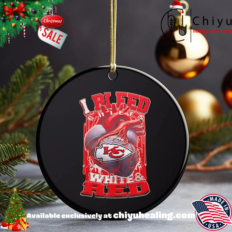 I bleed Kansas City Chiefs white and red logo shirt, Hoodie, Sweatshirt, Poster Canvas, Mug, Ornaments