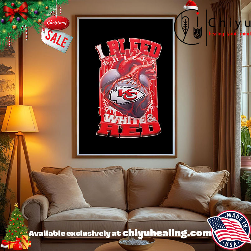 I bleed Kansas City Chiefs white and red logo shirt, Hoodie, Sweatshirt, Poster Canvas, Mug, Ornaments