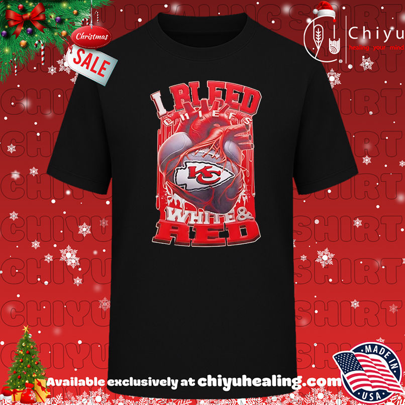 I bleed Kansas City Chiefs white and red logo shirt, Hoodie, Sweatshirt, Poster Canvas, Mug, Ornaments
