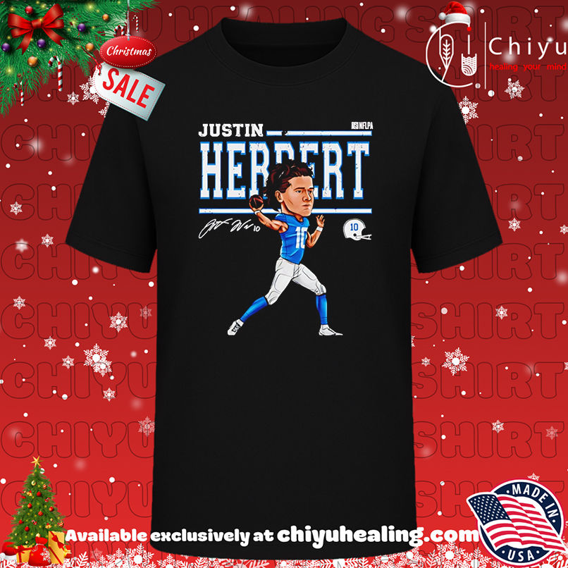Justin Herbert Los Angeles Chargers caricature signature shirt, Hoodie, Sweatshirt, Poster Canvas, Mug, Ornaments