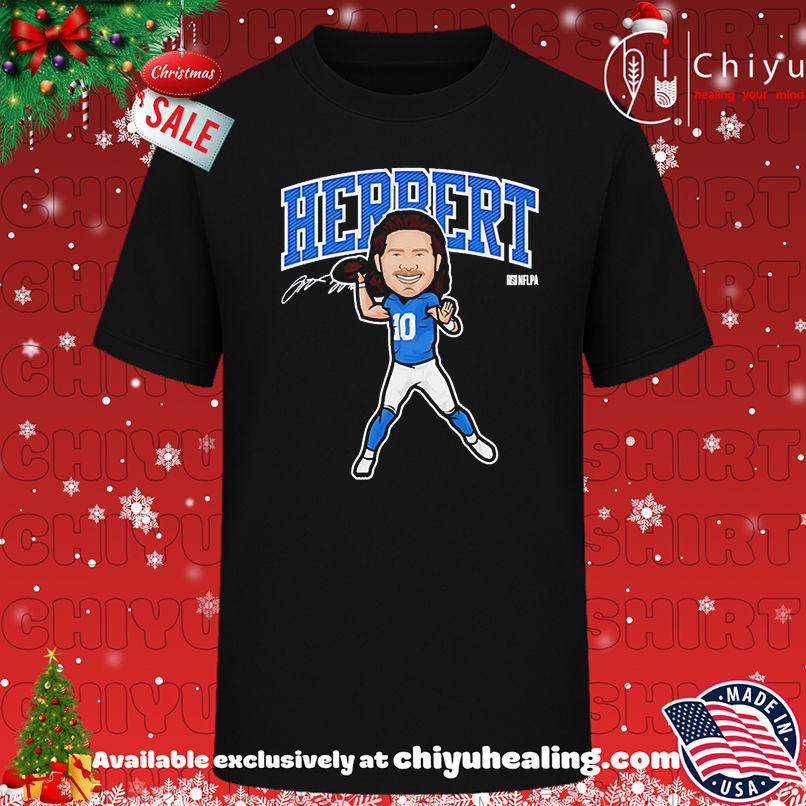 Justin Herbert Los Angeles Chargers cartoon signature shirt, Hoodie, Sweatshirt, Poster Canvas, Mug, Ornaments
