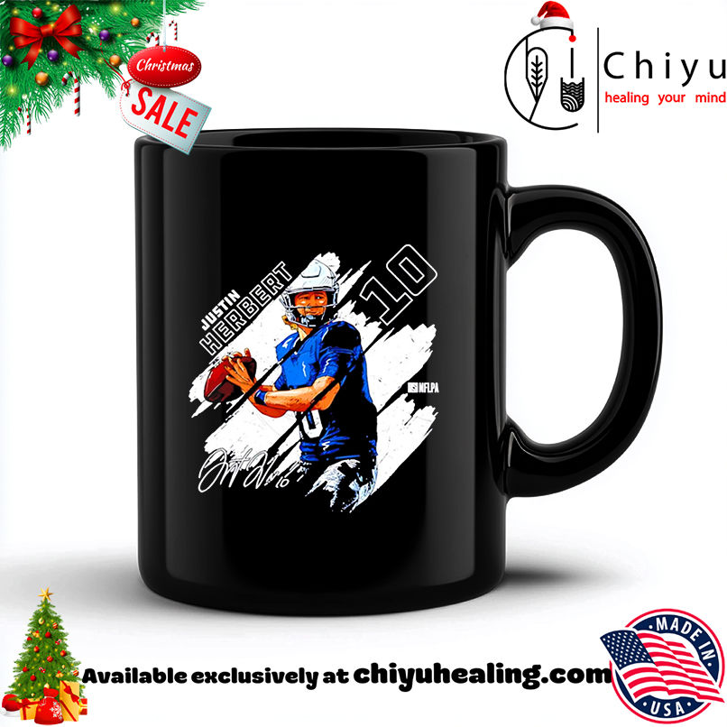 Justin Herbert Los Angeles Chargers stripes signature shirt, Hoodie, Sweatshirt, Poster Canvas, Mug, Ornaments