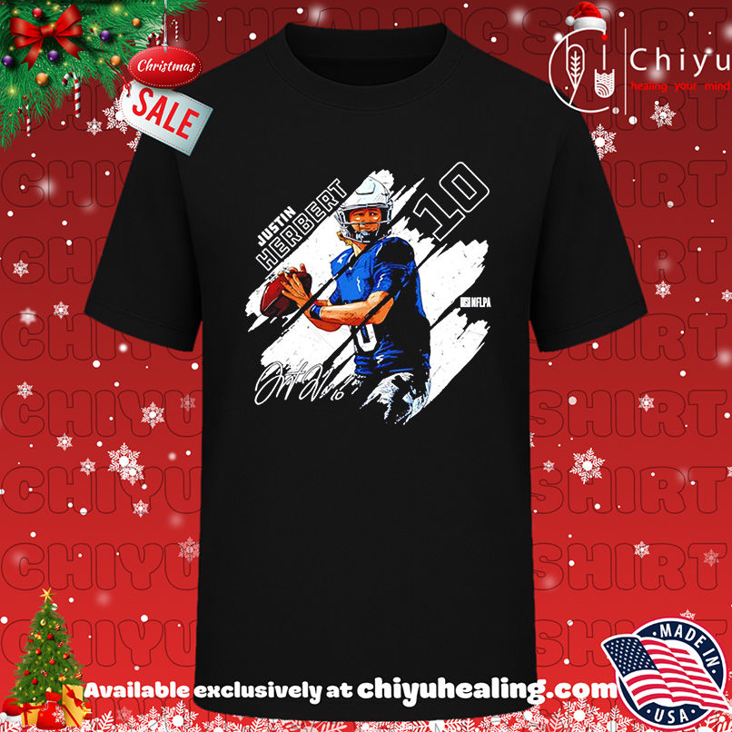 Justin Herbert Los Angeles Chargers stripes signature shirt, Hoodie, Sweatshirt, Poster Canvas, Mug, Ornaments