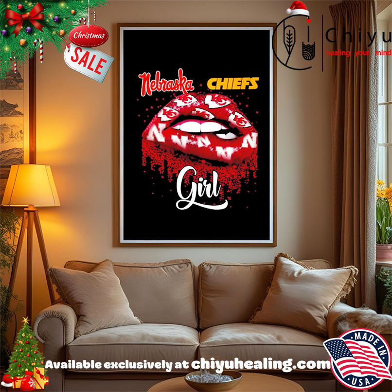 Kansas City Chiefs Nebraska Girl logo lips shirt, Hoodie, Sweatshirt, Poster Canvas, Mug, Ornaments