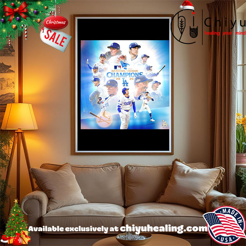 Los Angeles Dodgers National League Champions 2025 poster shirt, Hoodie, Sweatshirt, Poster Canvas, Mug, Ornaments