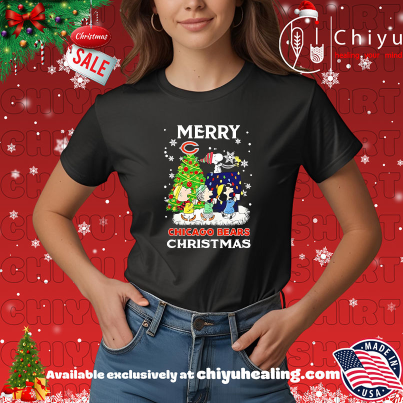 Peanuts Characters x Chicago Bears Merry Christmas shirt, Hoodie, Sweatshirt, Poster Canvas, Mug, Ornaments