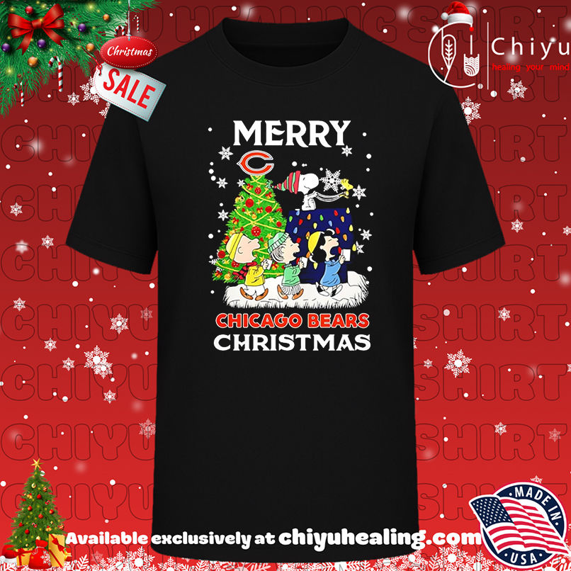 Peanuts Characters x Chicago Bears Merry Christmas shirt, Hoodie, Sweatshirt, Poster Canvas, Mug, Ornaments