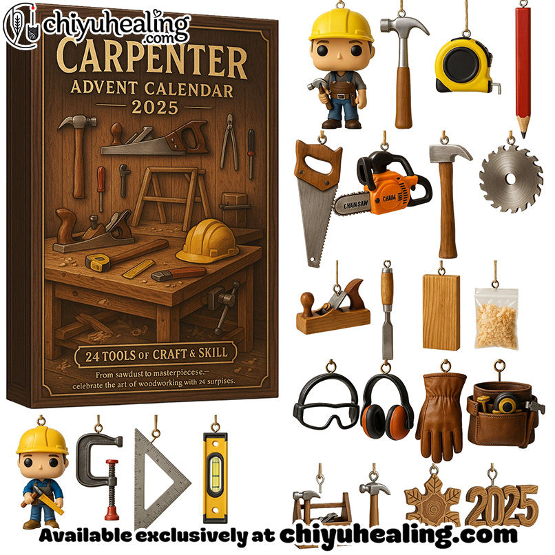 2025 Carpenter Advent Calendar, Christmas Countdown Advent Calendar Gift Box with 24 Acrylic Ornaments 2025 Carpenter Advent Calendar, Christmas Countdown Advent Calendar Gift Box with 24 Acrylic Ornaments