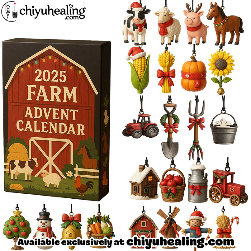 2025 Farm Advent Calendar, Christmas Countdown Advent Calendar Gift Box with 24 Acrylic Ornaments 2025 Farm Advent Calendar, Christmas Countdown Advent Calendar Gift Box with 24 Acrylic Ornaments