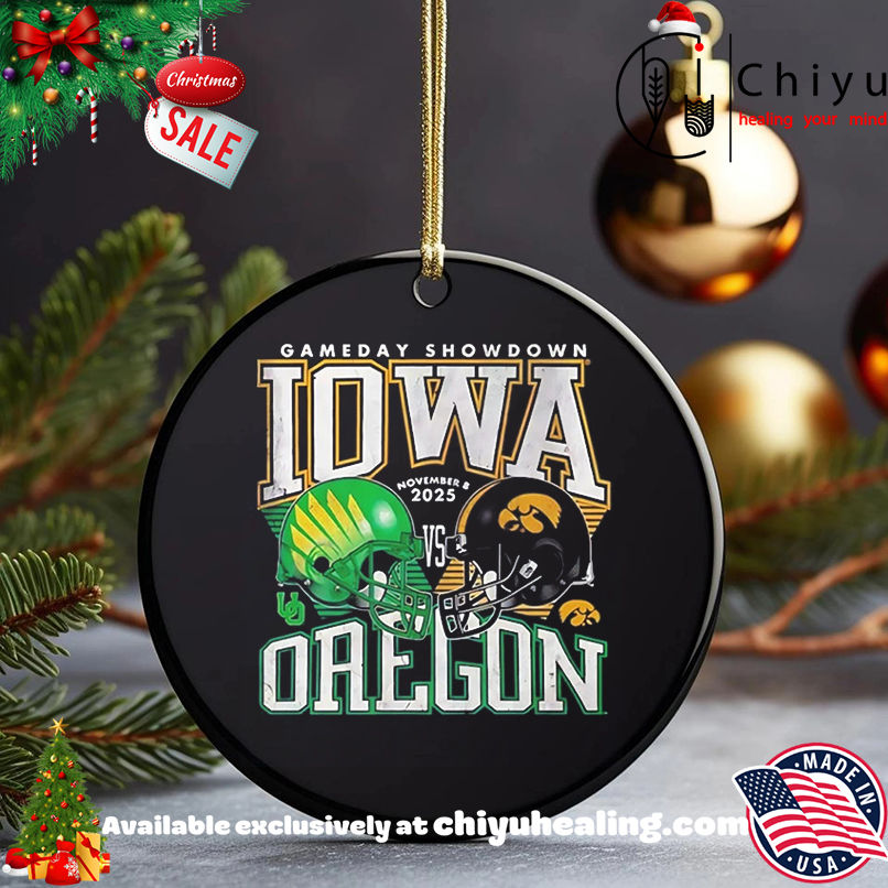 2025 Gameday Showdown Iowa Hawkeyes vs Oregon Ducks shirt, Hoodie, Sweatshirt, Poster Canvas, Mug, Ornaments