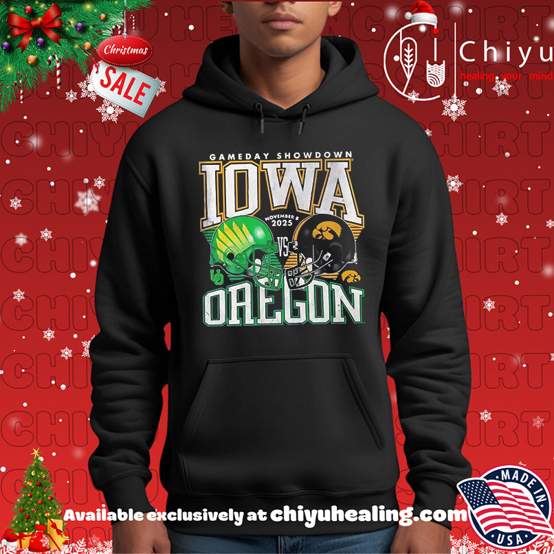 2025 Gameday Showdown Iowa Hawkeyes vs Oregon Ducks shirt, Hoodie, Sweatshirt, Poster Canvas, Mug, Ornaments