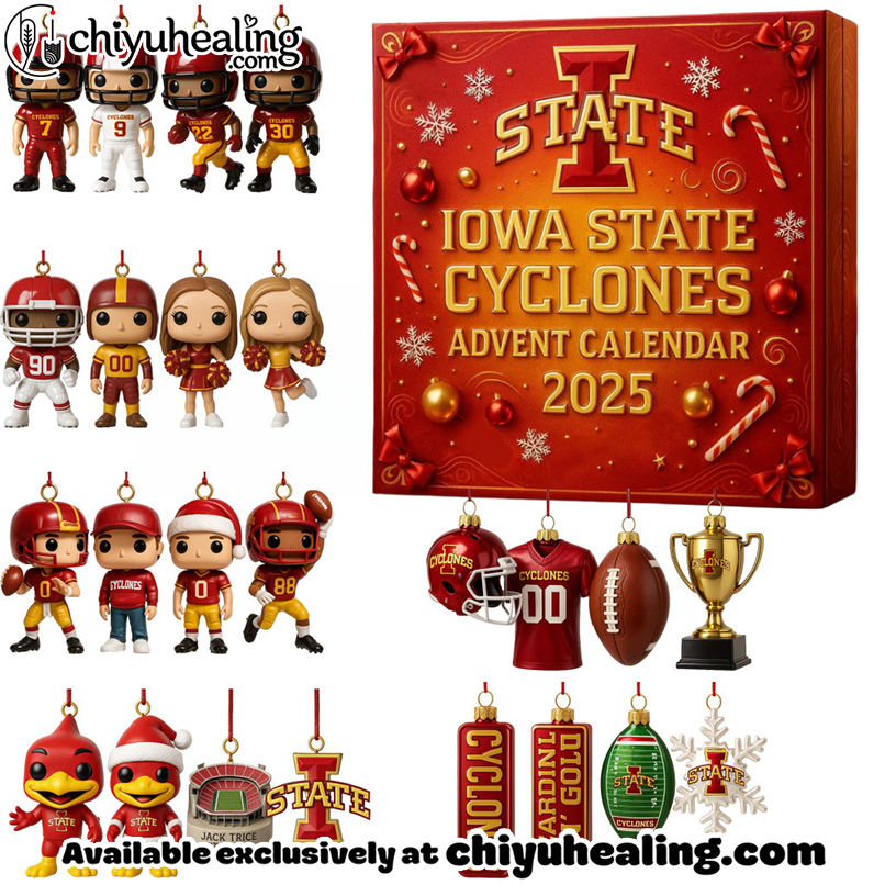 2025 Iowa State Cyclones Advent Calendar, Christmas Countdown Advent Calendar Gift Box with 24 Acrylic Ornaments 2025 Iowa State Cyclones Advent Calendar, Christmas Countdown Advent Calendar Gift Box with 24 Acrylic Ornaments