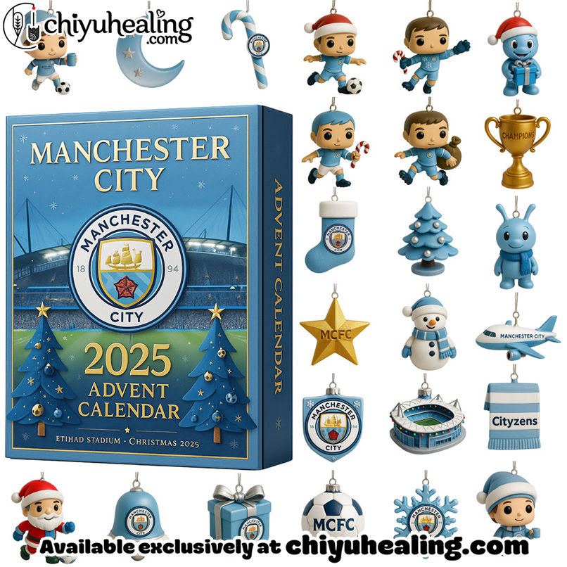 2025 Manchester City Advent Calendar, Christmas Countdown Advent Calendar Gift Box with 24 Acrylic Ornaments 2025 Manchester City Advent Calendar, Christmas Countdown Advent Calendar Gift Box with 24 Acrylic Ornaments