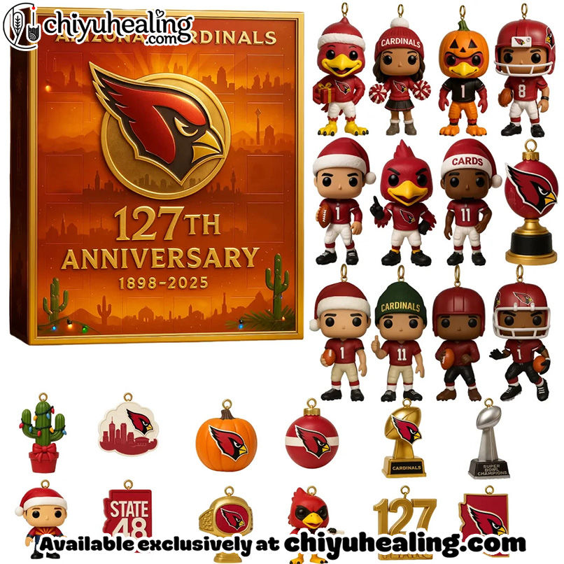 ARCD Arizona Cardinals Advent Calendar 2025 127TH ANNIVERSARY Christmas Gift, Christmas Idea, Christmas Countdown Advent Calendar Gift Box with 24 Acrylic Ornaments
