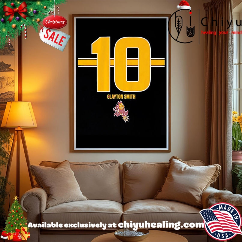 ASU Football Clayton Smith no 10 Stripe shirt, Hoodie, Sweatshirt, Poster Canvas, Mug, Ornaments
