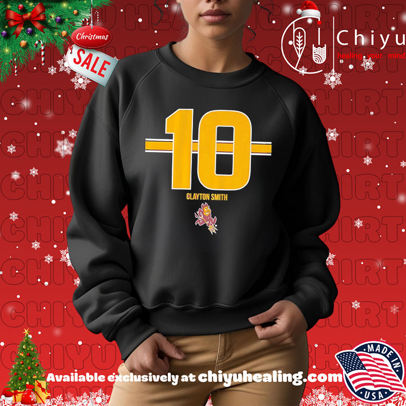 ASU Football Clayton Smith no 10 Stripe shirt ASU Football Clayton Smith no 10 Stripe shirt