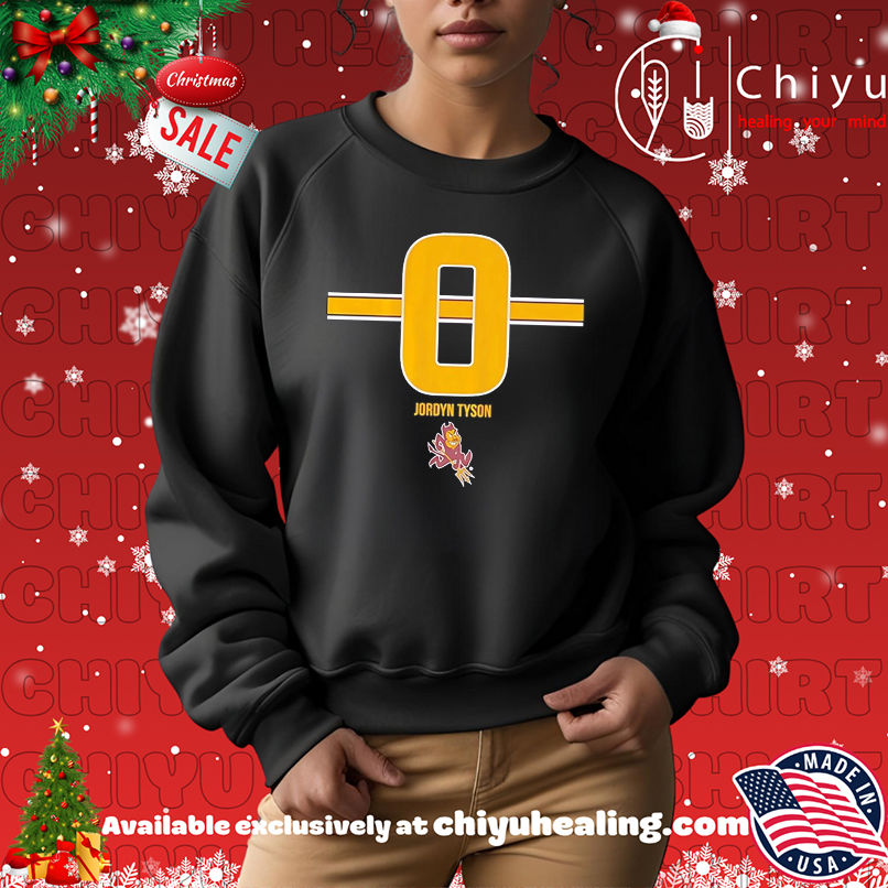 ASU Football Jordyn Tyson no 0 Stripe shirt ASU Football Jordyn Tyson no 0 Stripe shirt