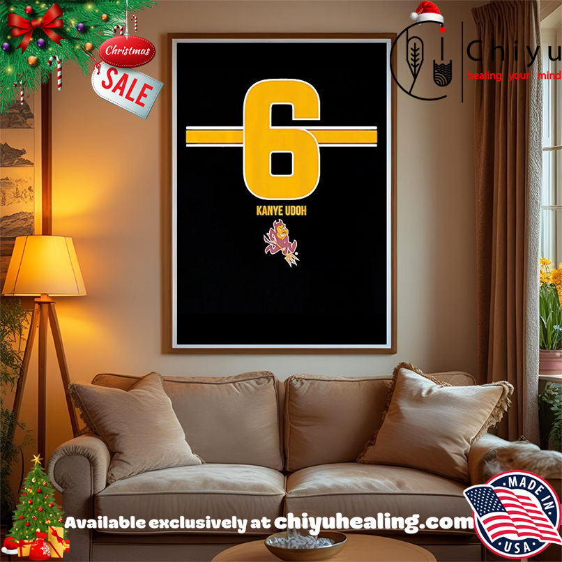 ASU Football Kanye Udoh no 6 Stripe shirt, Hoodie, Sweatshirt, Poster Canvas, Mug, Ornaments