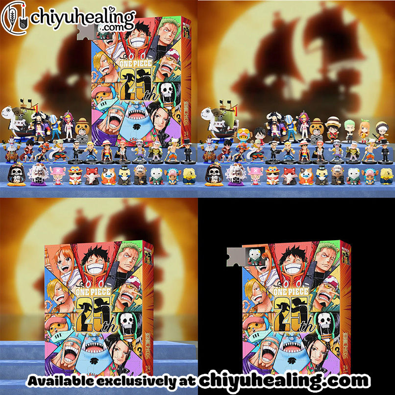 Advent Calendar One Piece 25th Anniversary Limited Edition, Christmas Countdown Advent Calendar Gift Box with 24 Acrylic Ornaments