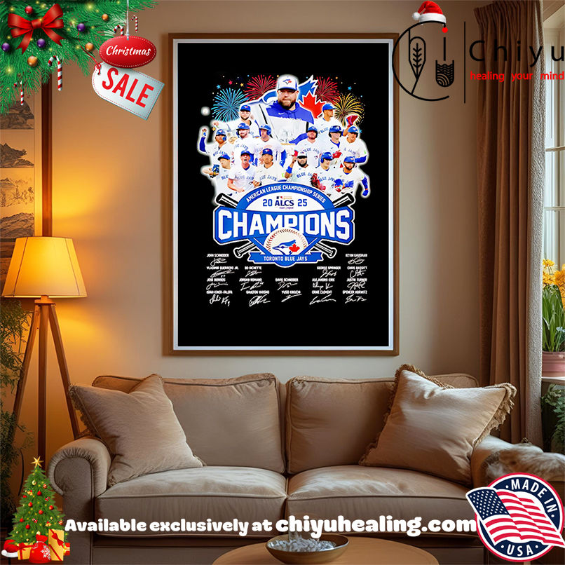 American League Championship Series 2025 Champions Toronto Blue Jays signatures shirt, Hoodie, Sweatshirt, Poster Canvas, Mug, Ornaments