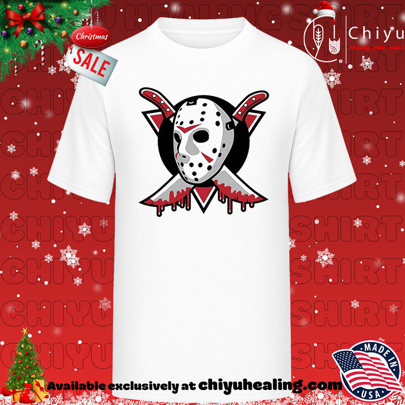 Anaheim Ducks x Jason Voorhees logo Halloween shirt, Hoodie, Sweatshirt, Poster Canvas, Mug, Ornaments