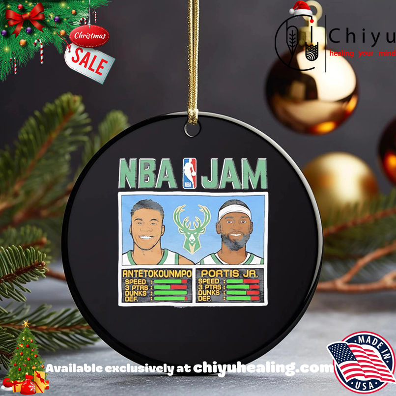 Antetokounmpo And Portis Jr NBA Jam Milwaukee Bucks shirt, Hoodie, Sweatshirt, Poster Canvas, Mug, Ornaments