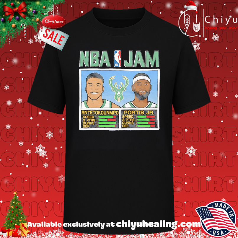Antetokounmpo And Portis Jr NBA Jam Milwaukee Bucks shirt, Hoodie, Sweatshirt, Poster Canvas, Mug, Ornaments