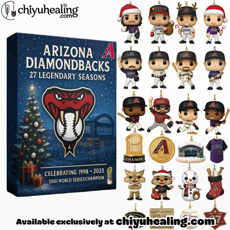 Arizona Diamondbacks Advent Calendar 2025 27TH ANNIVERSARY Christmas Gift, Christmas Idea, Christmas Countdown Advent Calendar Gift Box with 24 Acrylic Ornaments