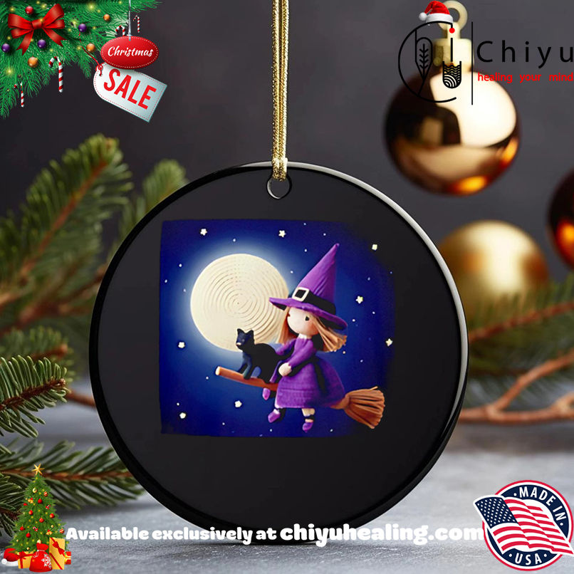 Awesome Charming Crochet Witch and Cat on Broom shirt, Hoodie, Sweatshirt, Poster Canvas, Mug, Ornaments