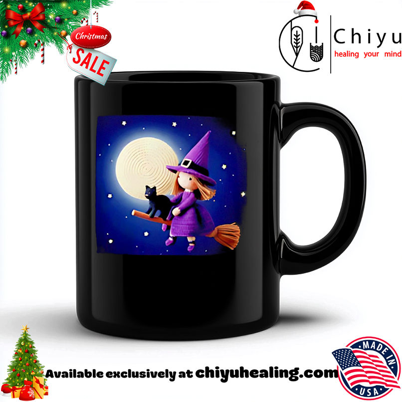 Awesome Charming Crochet Witch and Cat on Broom shirt, Hoodie, Sweatshirt, Poster Canvas, Mug, Ornaments