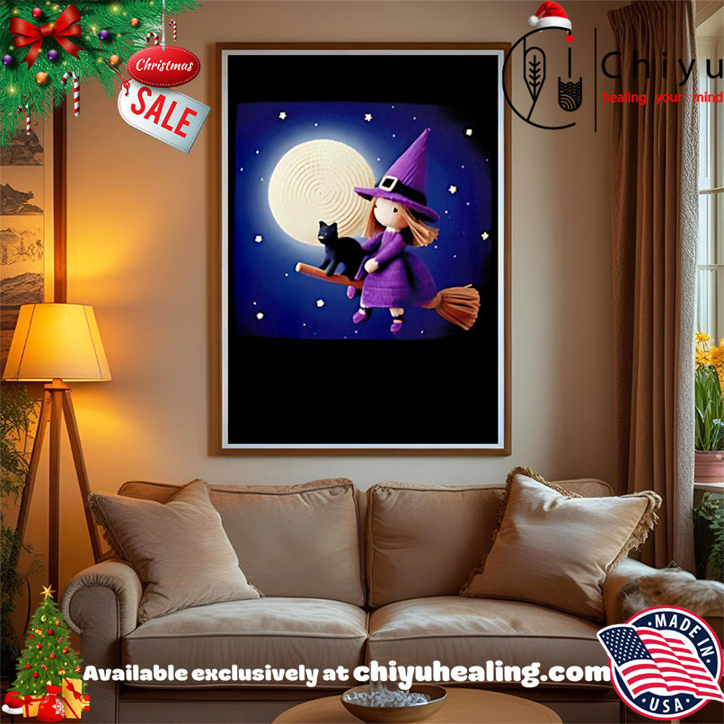 Awesome Charming Crochet Witch and Cat on Broom shirt, Hoodie, Sweatshirt, Poster Canvas, Mug, Ornaments