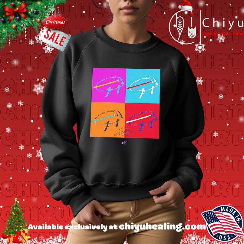 Billustration Buffalo Bills Josh Allen paint shirt Billustration Buffalo Bills Josh Allen paint shirt
