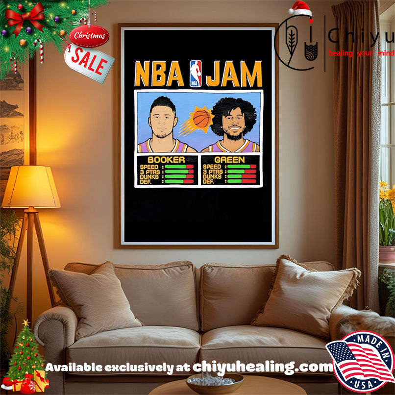 Booker And Green NBA Jam Suns shirt, Hoodie, Sweatshirt, Poster Canvas, Mug, Ornaments