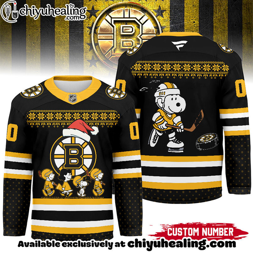 Boston Bruins - Premium NHL Peanuts Snoopy Hockey Jersey Ver 2