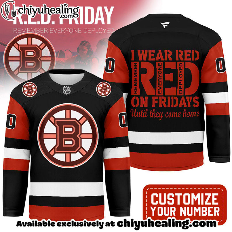 Boston Bruins - Premium NHL Red Friday Hockey Jersey
