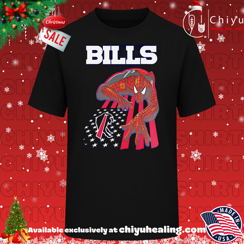 Buffalo Bills And Spiderman America Flag Shirt, Hoodie, Sweatshirt, Poster Canvas, Mug, Ornaments