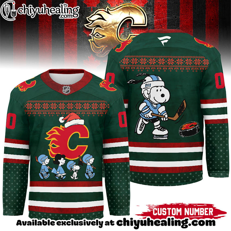 Calgary Flames - Premium NHL Peanuts Snoopy Hockey Jersey
