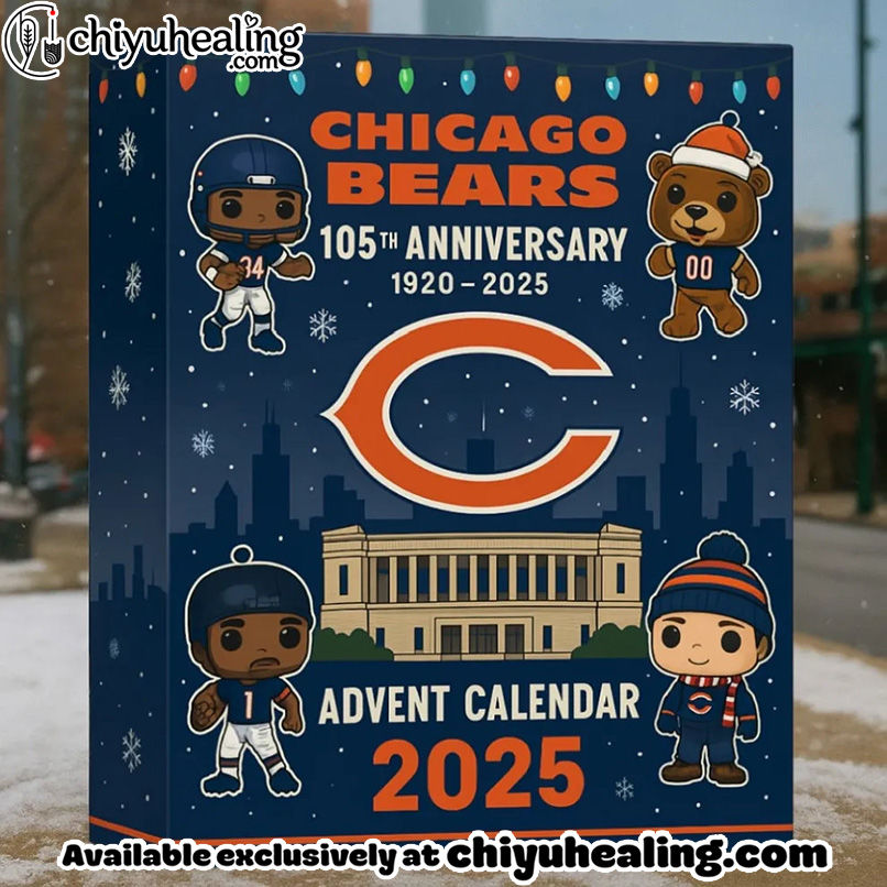 Chicago Bears 2025 Advent Calendar 105th anniversary (1920 - 2025) Christmas Idea, Christmas Gift, Christmas Countdown Advent Calendar Gift Box with 24 Acrylic Ornaments