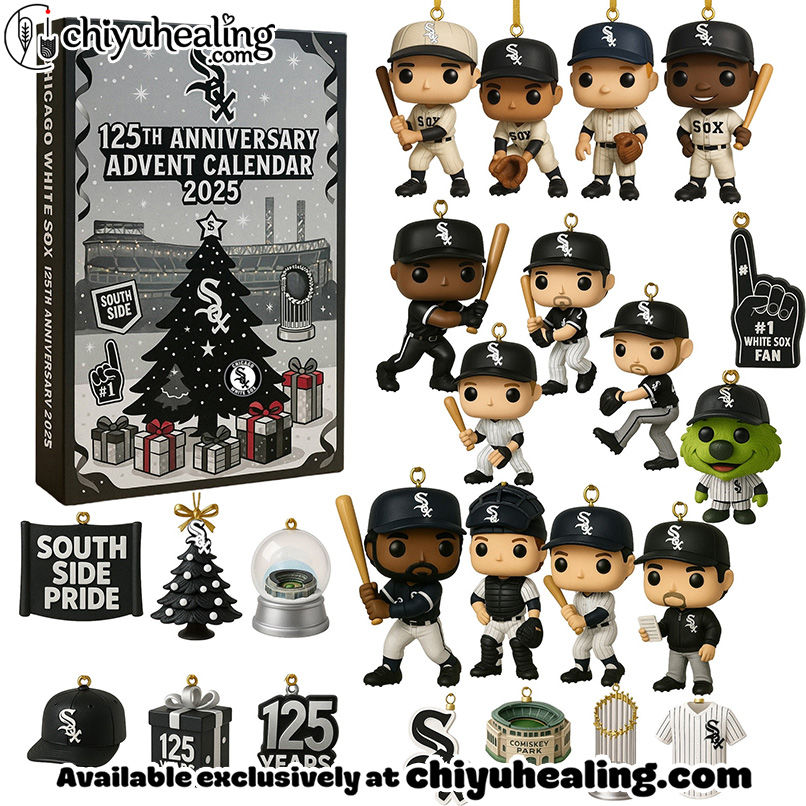 Chicago White Sox Advent Calendar 2025 125TH ANNIVERSARY Christmas Gift, Christmas Idea, Christmas Countdown Advent Calendar Gift Box with 24 Acrylic Ornaments
