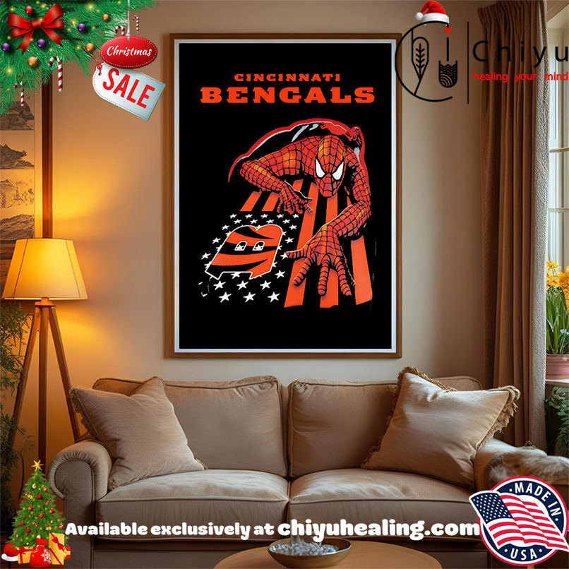 Cincinnati Bengals & Spiderman America Flag Shirt Cincinnati Bengals & Spiderman America Flag Shirt