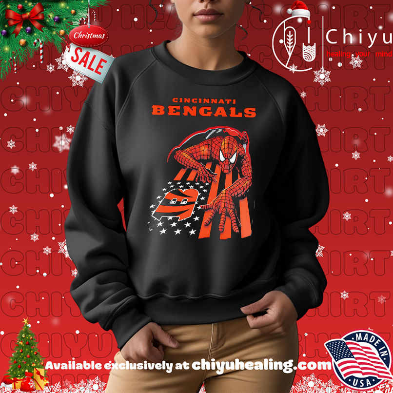 Cincinnati Bengals & Spiderman America Flag Shirt Cincinnati Bengals & Spiderman America Flag Shirt