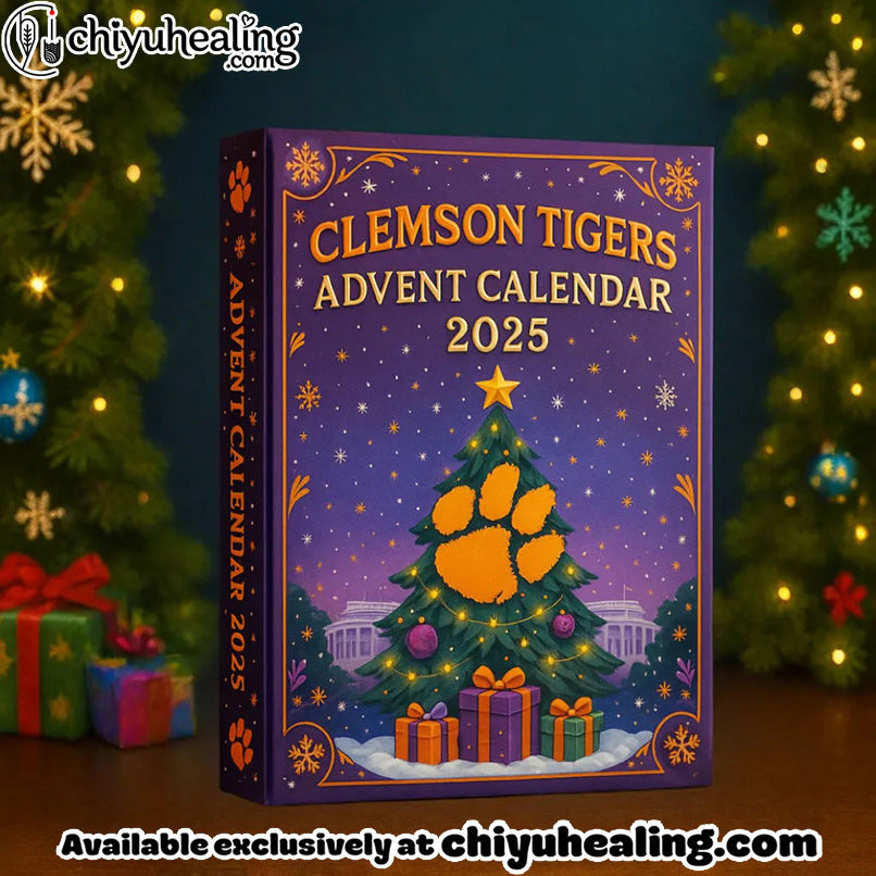 Clemson Tigers Advent Calendar, Christmas Countdown Advent Calendar Gift Box with 24 Acrylic Ornaments