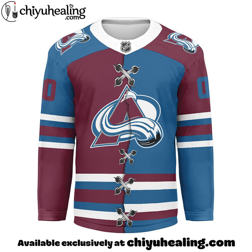 Colorado Avalanche - Premium NHL Personalized Split Color Hockey Jersey Colorado Avalanche - Premium NHL Personalized Split Color Hockey Jersey