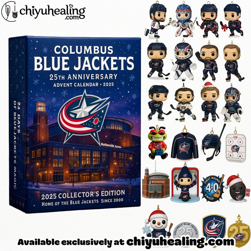 Columbus Blue Jackets 25th Anniversary Advent Calendar 2025, Christmas Countdown Advent Calendar Gift Box with 24 Acrylic Ornaments Columbus Blue Jackets 25th Anniversary Advent Calendar 2025, Christmas Countdown Advent Calendar Gift Box with 24 Acrylic Ornaments