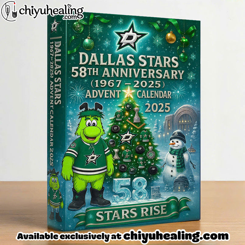 Dallas Stars Advent Calendar, Christmas Countdown Advent Calendar Gift Box with 24 Acrylic Ornaments