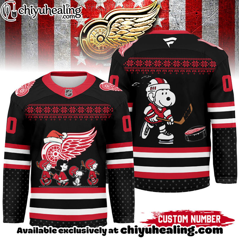 Detroit Red Wings - Premium NHL Peanuts Snoopy Hockey Jersey Ver 2