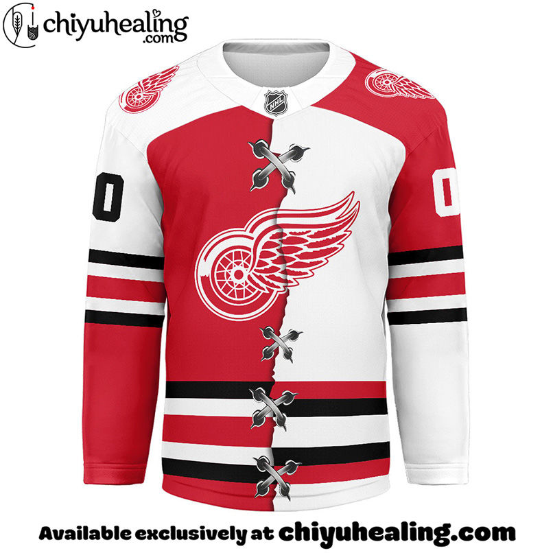 Detroit Red Wings - Premium NHL Personalized Split Color Hockey Jersey Detroit Red Wings - Premium NHL Personalized Split Color Hockey Jersey