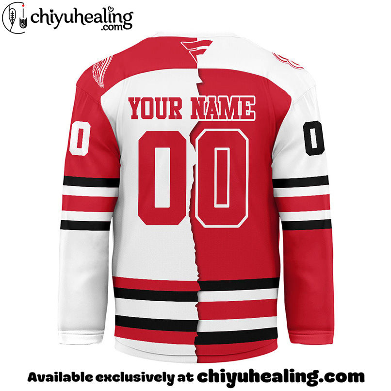Detroit Red Wings - Premium NHL Personalized Split Color Hockey Jersey 3 Detroit Red Wings - Premium NHL Personalized Split Color Hockey Jersey